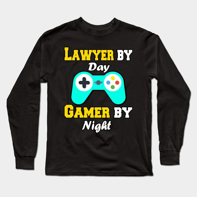 Lawyer by Day Gamer By Night Long Sleeve T-Shirt by Emma-shopping